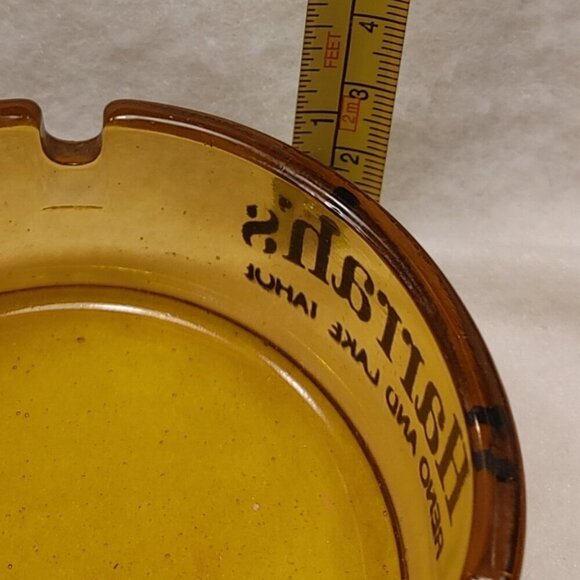 Vintage Harrah's Hotel Casino Amber Ashtray Collectible Rare - Picture 5 of 5